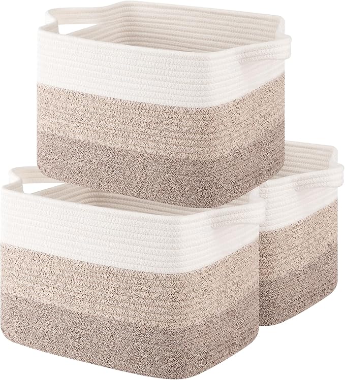 Storage Basket for Organizing, Woven Baskets for Storage, Rectangle Decorative by OIASKET