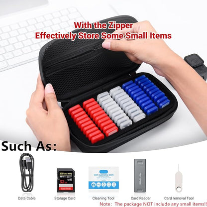 EVA PU Micro SD Card Case with 60 Individual Plastic TF Card Holders - Image 5
