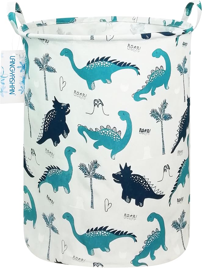 LANGYASHAN Laundry Basket Canvas Fabric Collapsible Organizer Basket by LANGYASHAN