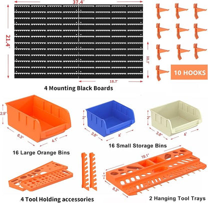 52PCS Wall Mounted Storage Bins Garage Storage Drawers - Image 2