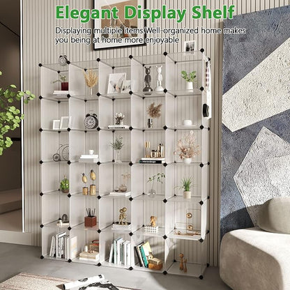 C&AHOME Cube Storage Organizer, 30-Cube Shelves Units, Closet Cabinet, DIY - Image 2