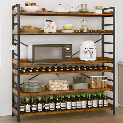 HCHQHS 6 Tier Bookshelf, Adjustable Industrial Bookcase, Vertical Tall Book - Image 9