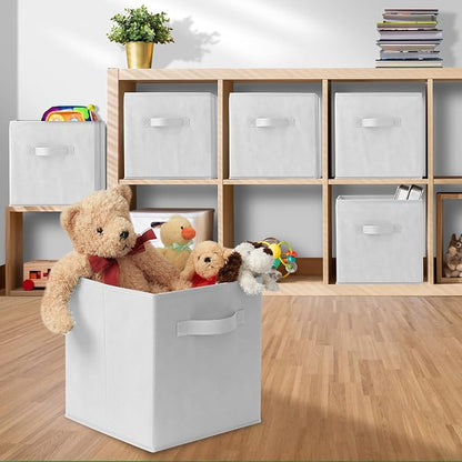 Casafield Set of 6 Collapsible Fabric Cube Storage Bins, Cubby Organizers & More - Image 5