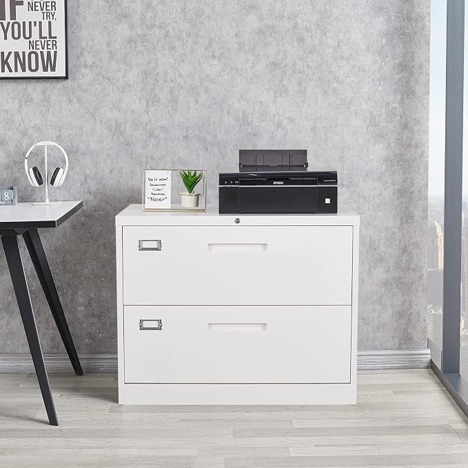 2 Drawer File Cabinet, Lateral Filing Cabinets - Image 2