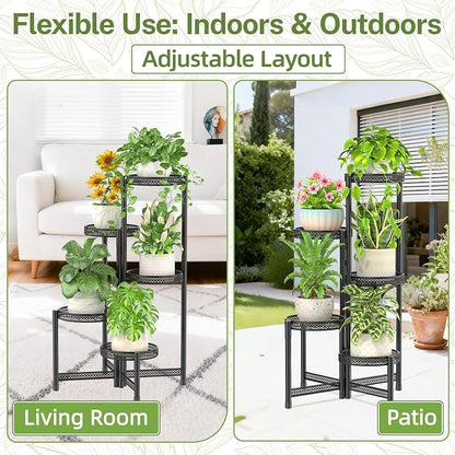 iDavosic.ly Plant Stand Indoor Outdoor, 5 Tier Corner Metal Flower Display - Image 7