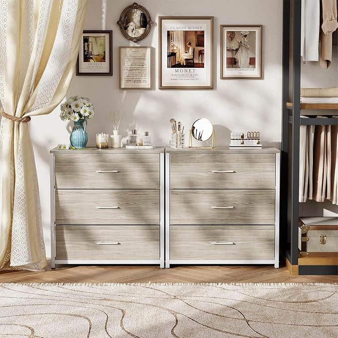 Nightstand, End Table, Bedside Table, Tall Fabric Dresser - Image 9