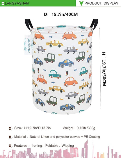 LANGYASHAN Laundry Basket Canvas Fabric Collapsible Organizer Basket - Image 2