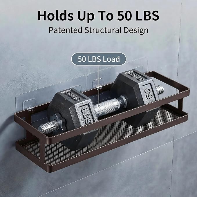 PUSDON 2-Pack 16.5" Extra Long Slim Shower Caddy, Adhesive Wall Mount Bathroom - Image 4