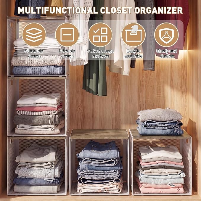 AceOrbit 3 Pcs Widened Stackable Closet Organizers and Storage - Image 3