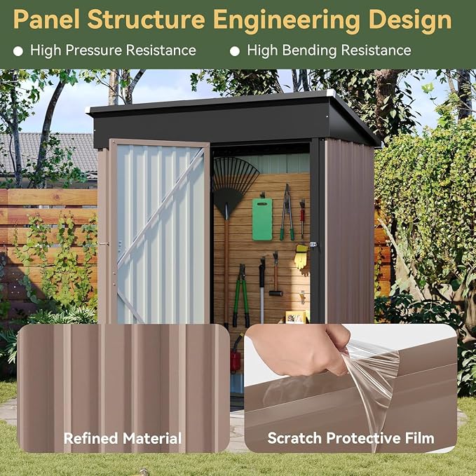 Aoxun 5’ x 2.9’ Shed Outdoor Storage Shed - Image 5