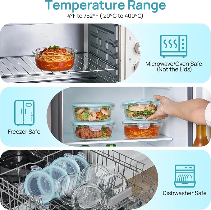 Vtopmart 5Pack 22oz Glass Storage Containers - Image 7