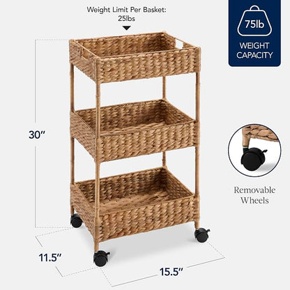 Best Choice Products 3-Tier Water Hyacinth Rolling Nursery Caddy w/Wheels - Image 2