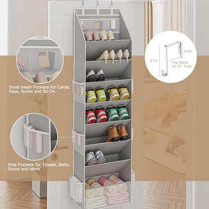 Criusia Shoe Organizer, Over the Door Shoe Organizer, Hanging Closet Shoe - Image 5