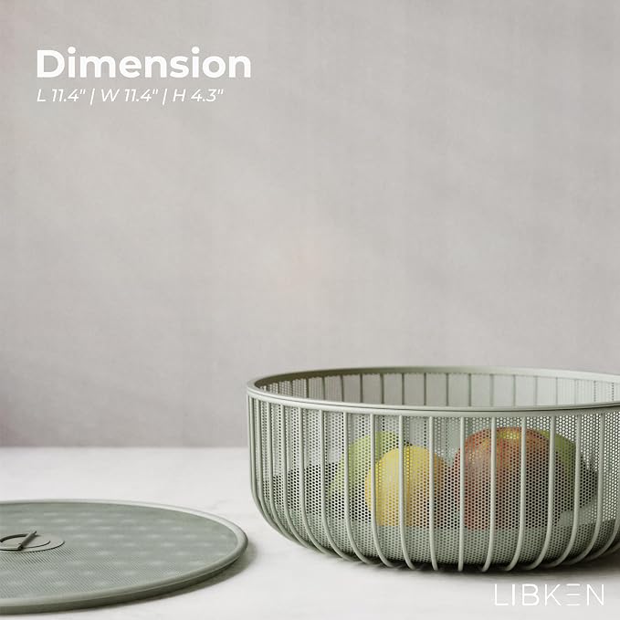 Metal Fruitbasket with Mesh Lid and Basket - Image 3