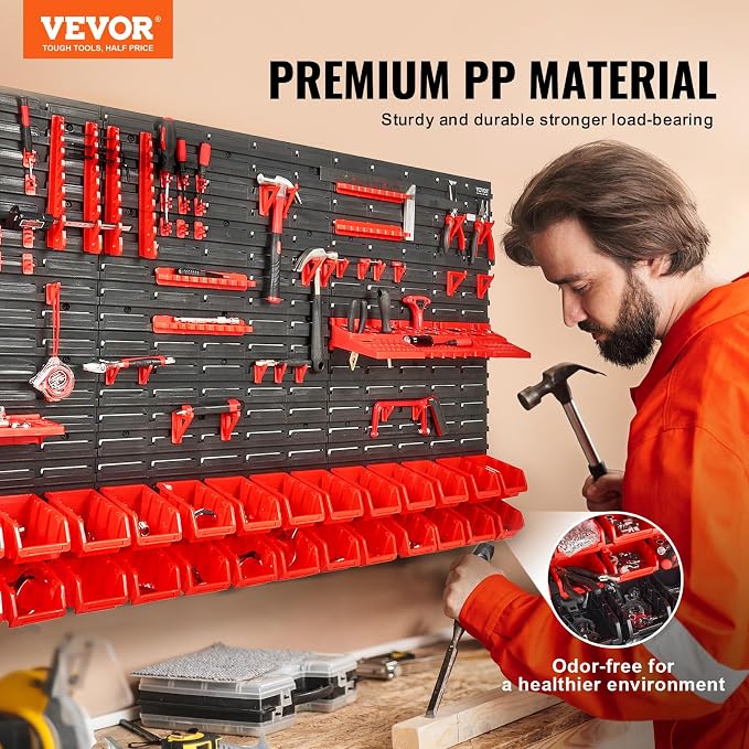 VEVOR Wall Mounted Storage Rack System, 30-Bin Parts Rack Organizer - Image 2