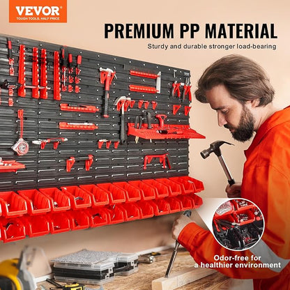 VEVOR Wall Mounted Storage Rack System, 30-Bin Parts Rack Organizer - Image 2
