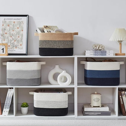 Storage Basket for Organizing, Woven Baskets for Storage, Rectangle Decorative - Image 7