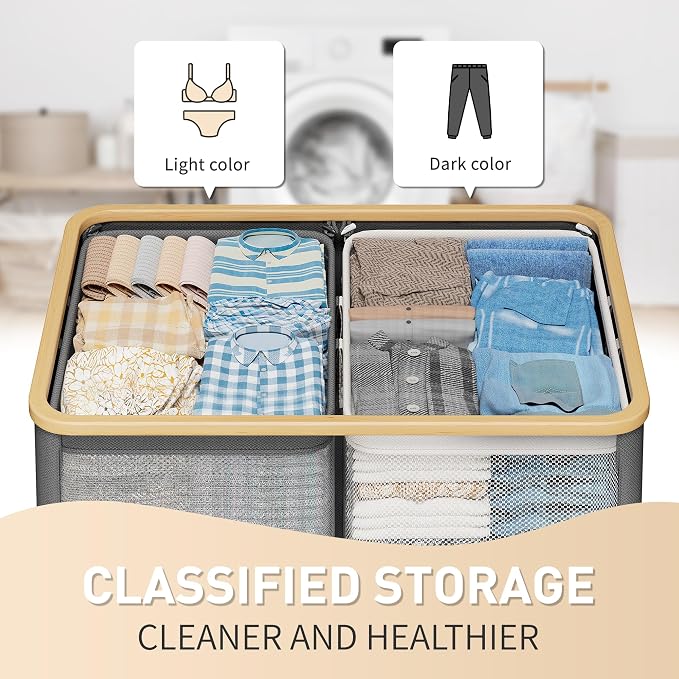 160L Double Laundry Hamper - Image 4