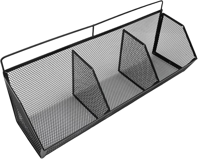 Metal Wire Basket, 3 Grids Wall Hanging Baskets, Wall Mount Slanted Opening - Image 8