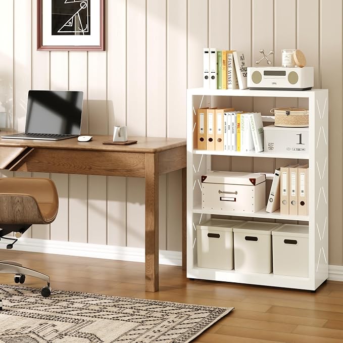 3 Tier Bookcase, Industrial Bookshelf, Home Office Bookcase Shelf Storage - Image 4