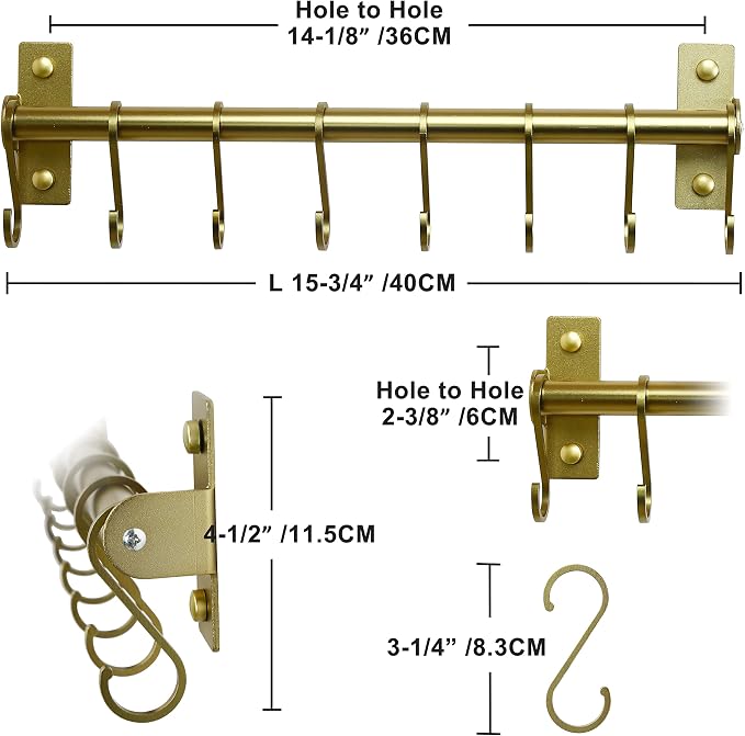 Dseap Kitchen Utensil Holder Hanger, Pot and Pan Rack Wall Mounted, Kitchen Rail - Image 5