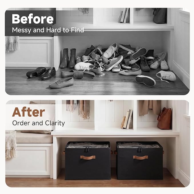 StorageWorks Shoe Organizer for Closet, Foldable Shoe Storage Box - Image 6