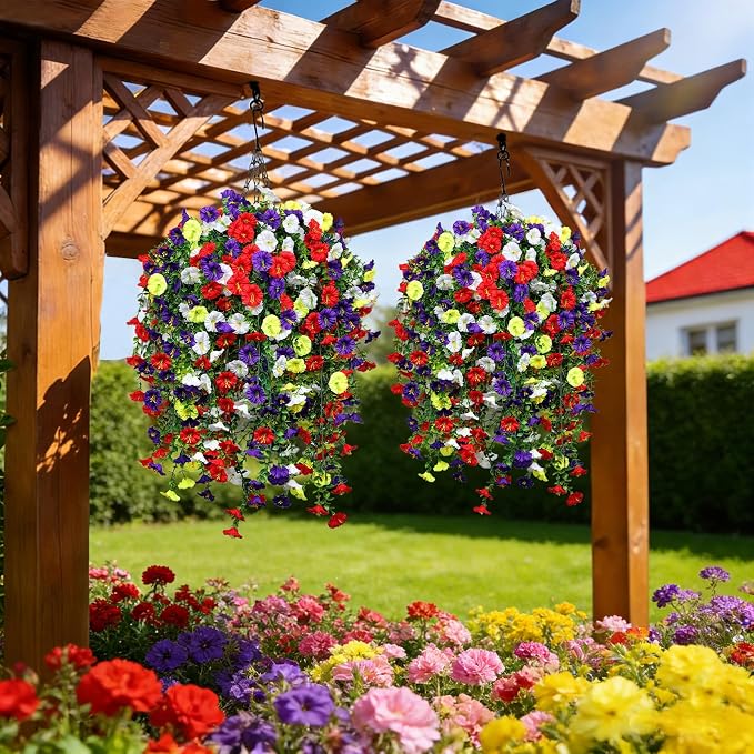 INQCMY Artificial Flowers for Outdoor Spring Summer Decoration Faux Silk - Image 2