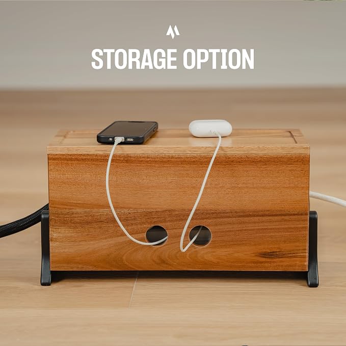 Extra Large Cable Management Box, Wood Cord Hider Box & Organizer - Image 6