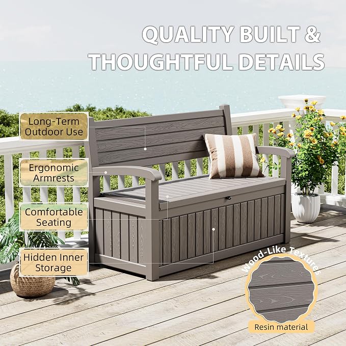 80 Gallon Lockable Deck Bench - Image 3