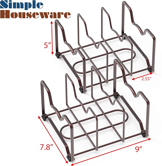 Simple Houseware Kitchen Cabinet Pantry and Bakeware Organizer Rack Holder - Image 2