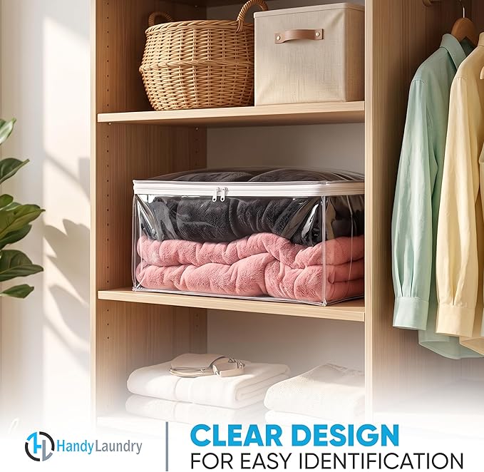 Handy Laundry Comforter Storage Bag – Large 90L Clear Zippered Organizer - Image 4