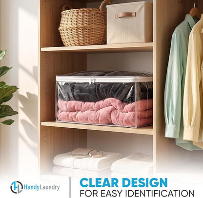 Handy Laundry Comforter Storage Bag – Large 90L Clear Zippered Organizer - Image 4