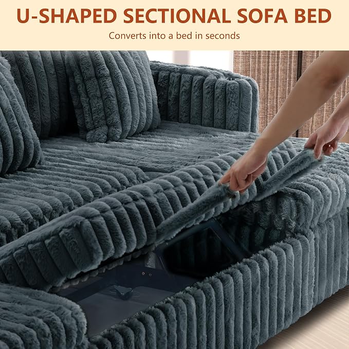 107'' Sectional Sleeper Sofa - Image 9
