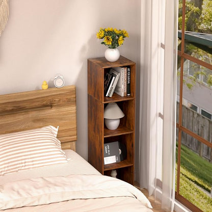 4 Cube Storage Organizer, 4 Tier Cube Bookcase Freestanding Storage Display - Image 2
