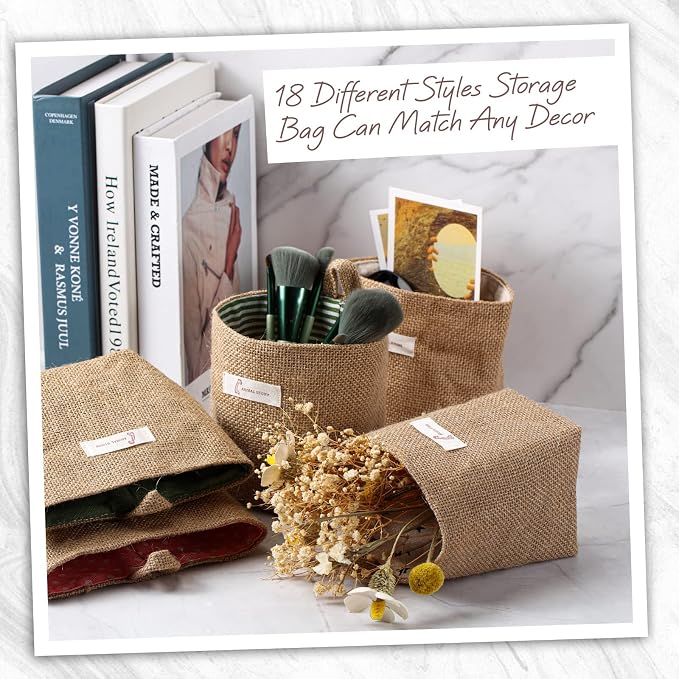 Boao 18 Pcs Wall Hanging Storage Foldable Basket Bags - Image 4