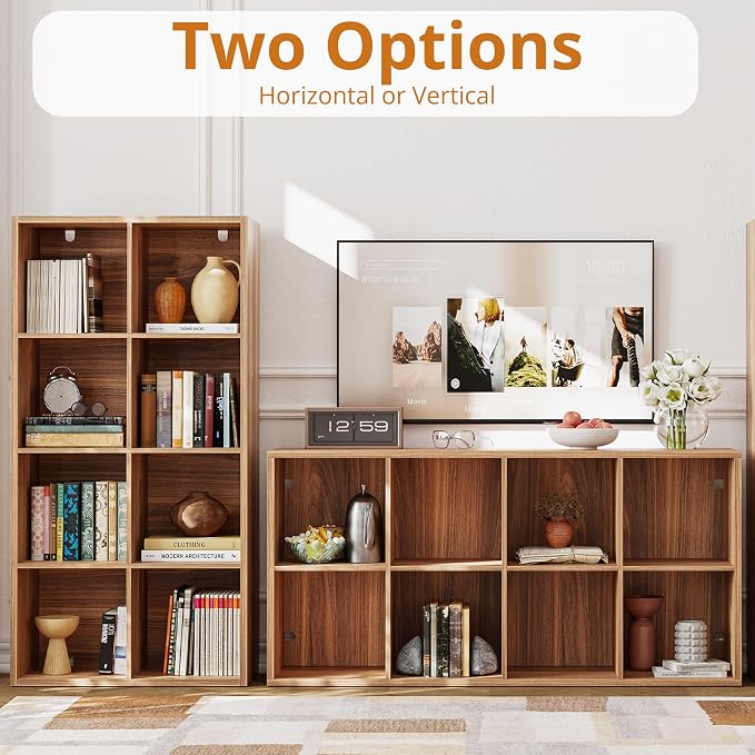 IRONCK Bookshelf, 8-Cube Storage Cube Shelf Organizer, Extra Thick Frame - Image 5