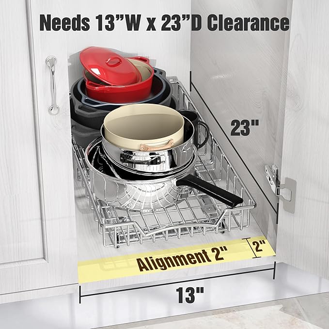 Simple Houseware Under Cabinet Pull Out Sliding Shelf - Image 3