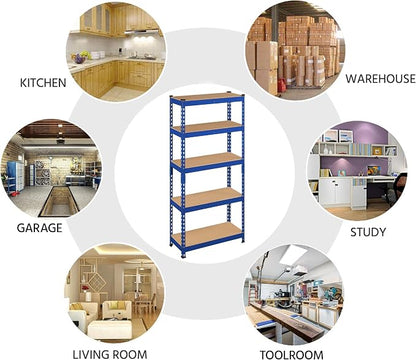 Topeakmart 3 PCS 5-Tier Utility Shelves, Metal Storage Shelves Garage Shelving - Image 8