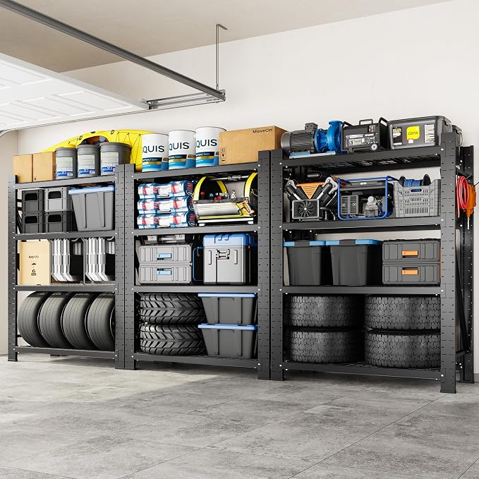 FLEXIMOUNTS 10000LBS 3 Pack Garage Shelving, 4-Tier Heavy Duty Shelving Unit by FLEXIMOUNTS