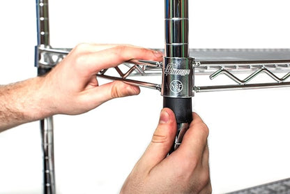 Omega 18" Deep x 30" Wide x 80" High 3 Tier Chrome Starter Shelving Unit - Image 5