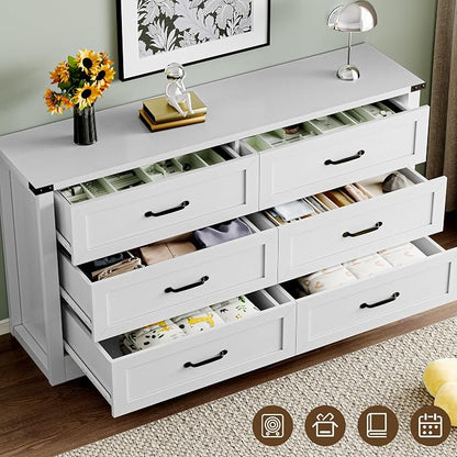 6-Drawer Dresser for Bedroom, Modern Wooden Chest of Drawers - Image 5