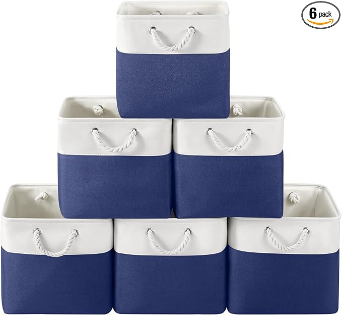 13x13 Inch Foldable Fabric Cube Storage Bins by VQRTEXAStorageBasket