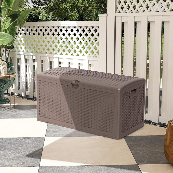 80 Gallon Pro Resin Deck Box, Waterproof Outdoor Storage Bin - Image 8