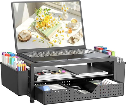 OPNICE Laptop Stand Desk Organizer, 2-Tier Metal Monitor Stand Riser by OPNICE