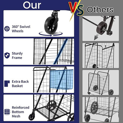 BIEAMA Folding Shopping Cart - Image 2