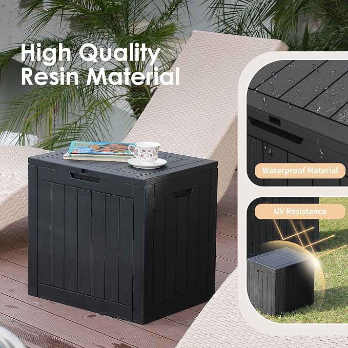 Resin Deck Box - 30 Gallon Lockable Outdoor Storage, Water-Resistant - Image 4