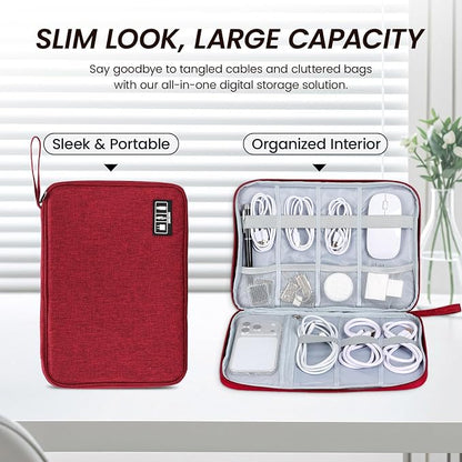 Large Slim Cable Organizer Travel Case, Single-Layer Electronic Accessories - Image 4