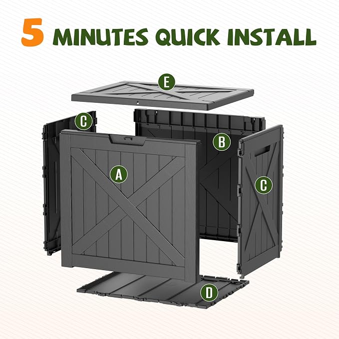 40 Gallon Waterproof Resin Deck Box, Outdoor Lockable Toy Storage Box Container - Image 7