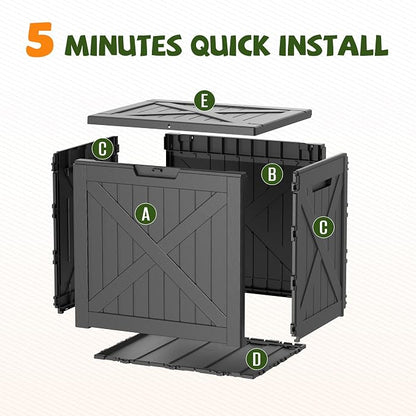 40 Gallon Waterproof Resin Deck Box, Outdoor Lockable Toy Storage Box Container - Image 7