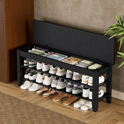 Homleke 2-Tier Solid Wood Shoe Rack Bench by Homleke